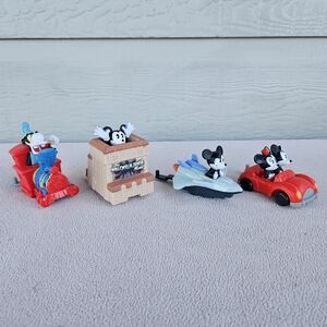 2020 McDonald's Mickey & Minnie Mouse Runaway Railway Happy Meal Toy Set of 4